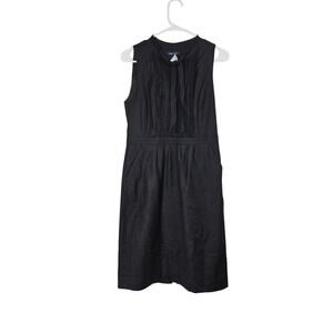 J.Crew Dress Super 120s Wool Sleeveless Pockets Sz 8 Medium Knee Length Black